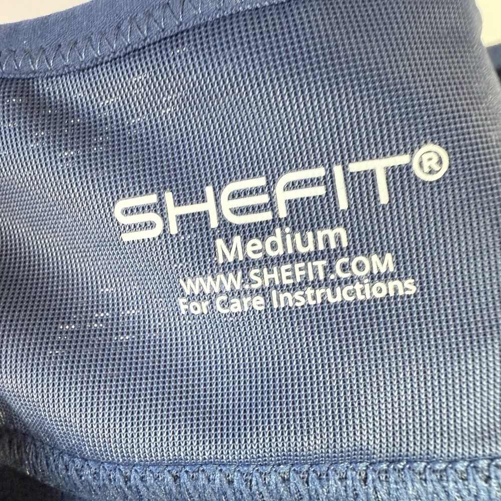 SHEFIT Ultimate Sports Bra Navy Front Zip Adjustable Straps High Impact Sz M $74 - Picture 5 of 6